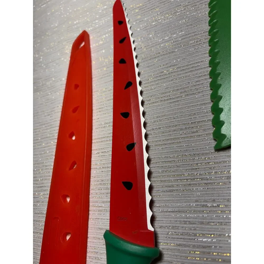 LOT OF 3 GREEN RED SUMMER KITCHEN TOOLS WATERMELON CAN OPENER FRUIT SLICER!!